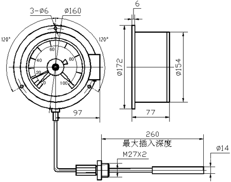 WTZ-288、WTQ-288 電(dian)接(jie)點壓力(li)式(shi)溫度計